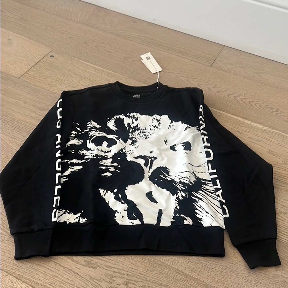 Tory Burch Graphic Black and White Crewneck Sweater